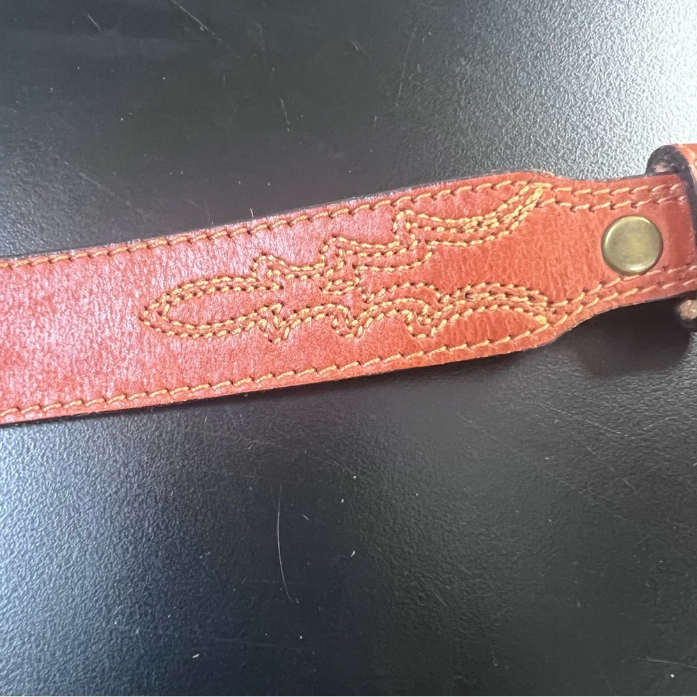 Silver Creek LEEGIN LEATHER Size 32 BELT Southwestern STEER - Picture 12 of 15